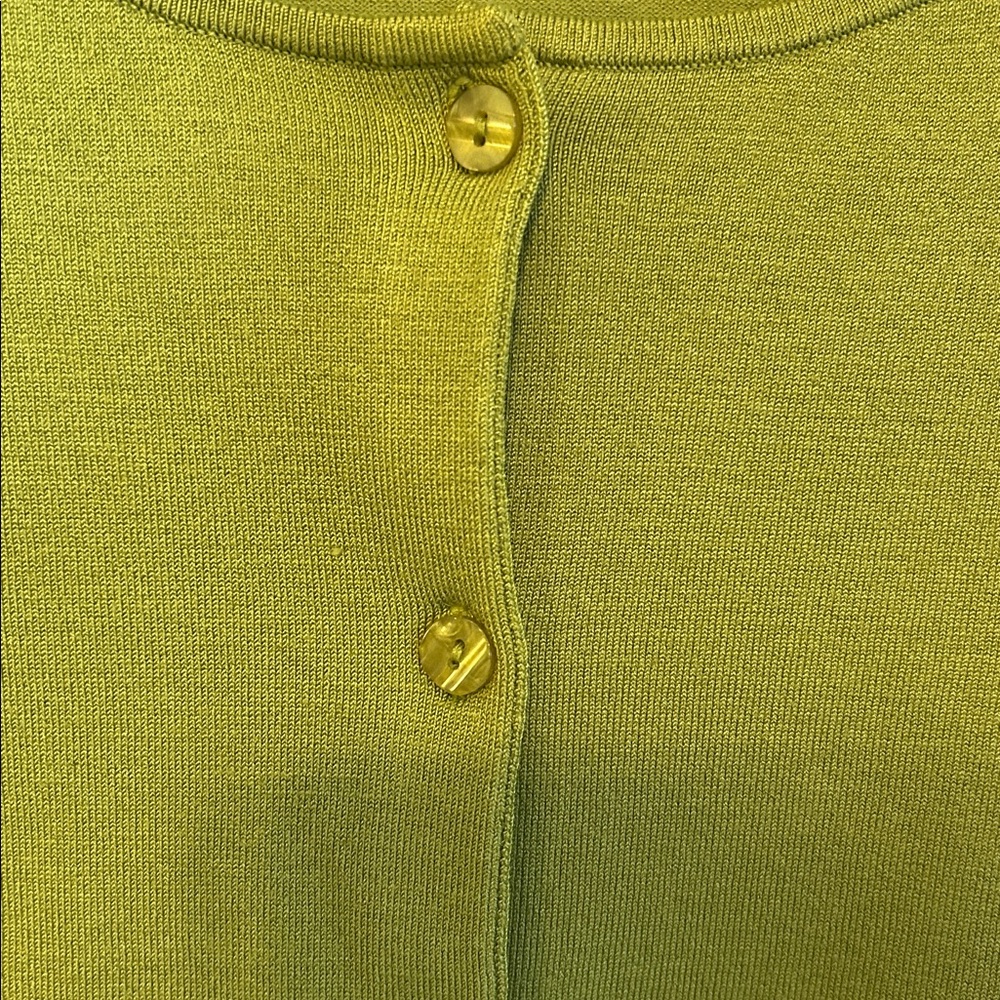 JOSEPHINE CLAUS Silk Blend Olive Green Button Down Cardigan Women's Small - Picture 3 of 6